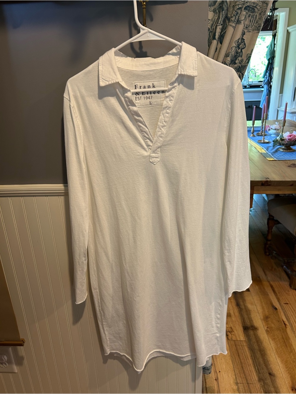 Frank & Eileen White Long-Sleeve Polo Tunic